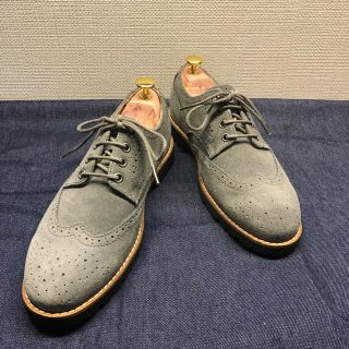 クロケットアンドジョーンズ(Crockett&Jones)のイタリアン トラッド　スエード✖️ウィングチップ　素敵なグレー色　最上級美品(ドレス/ビジネス)