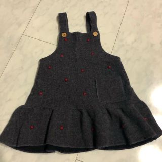 ザラキッズ(ZARA KIDS)のzera baby ニットドット　フリル ワンピース　92(ワンピース)