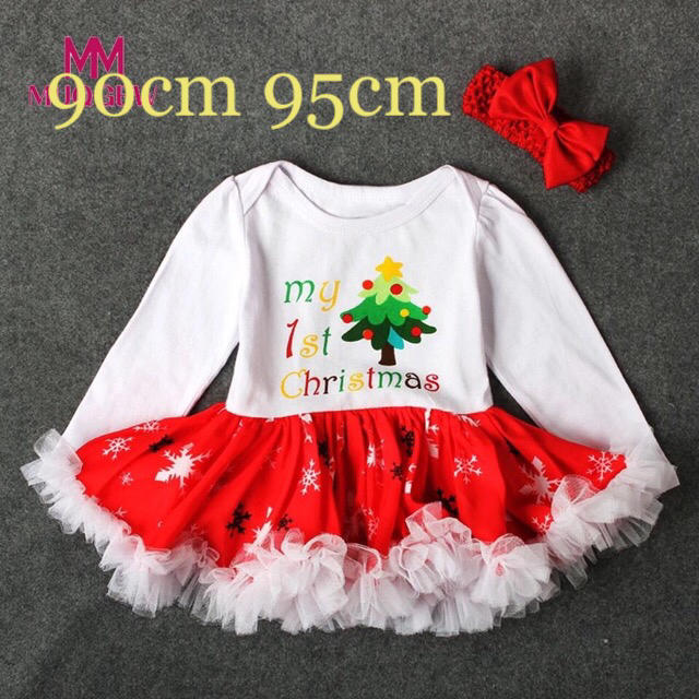 ★新品★ 2点セット ベビー クリスマスドレス 90cm 95cm キッズ/ベビー/マタニティのキッズ服女の子用(90cm~)(ドレス/フォーマル)の商品写真