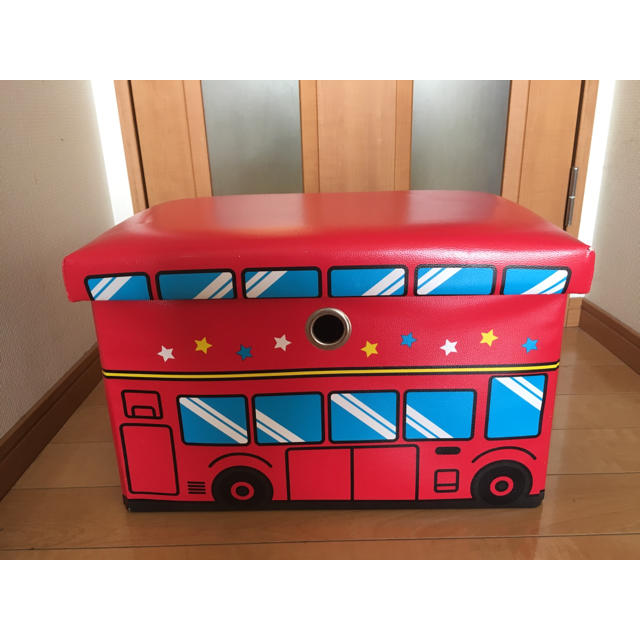おもちゃ箱 椅子 折りたたみ 収納 消防車 バス スツール キッズ/ベビー/マタニティのおもちゃ(電車のおもちゃ/車)の商品写真