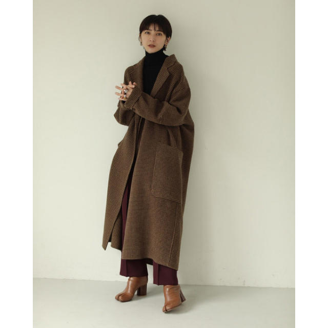 todayful  over check coat オーバーチェックコート