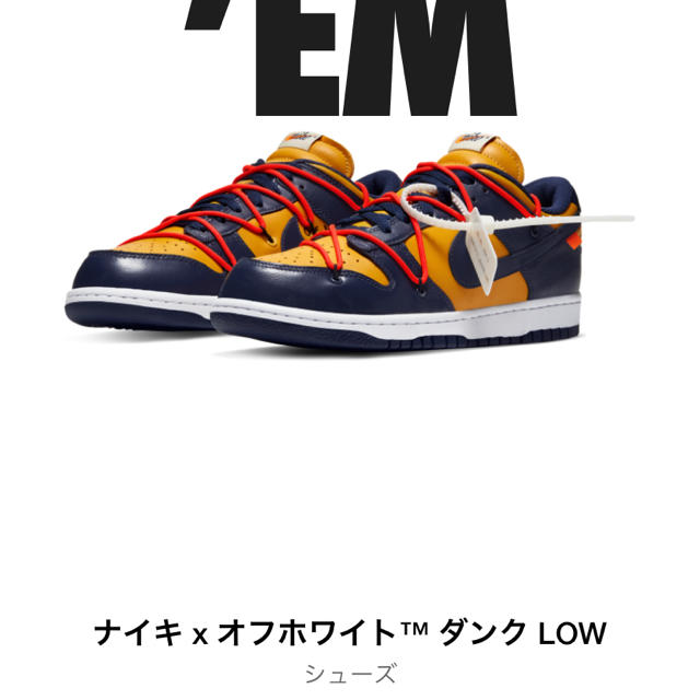 メンズ28.5cm Nike off-white dunk low