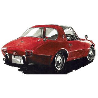 NC-237トヨタ2000GT/S800限定版画 直筆サイン額装●作家 平右ヱ門