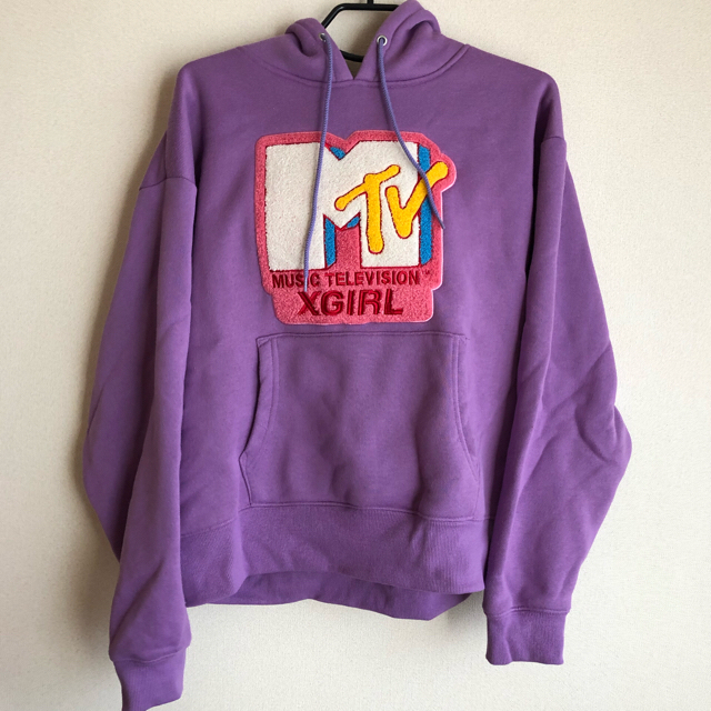 X-GIRL x MTV SWEAT HOODIE コラボ パーカー パープル 1