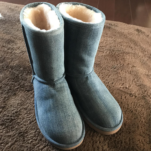 正規品 美品 ugg ムートンブーツ デニム 24cm