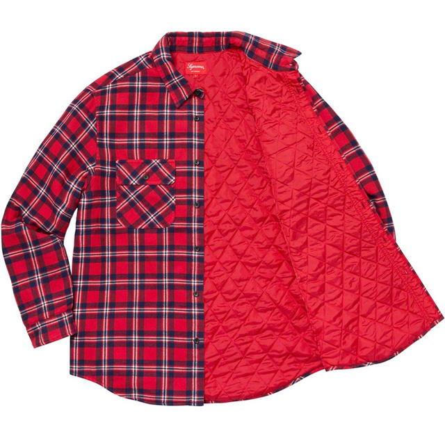 supreme Arc Logo Quilted Flannel Shirt 2