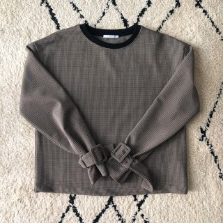 ザラ(ZARA)のありんこ様専用　格子柄？トップス　ブラウン(カットソー(長袖/七分))