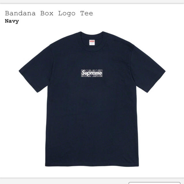 メンズsupreme bandana box logo tee ネイビーs 紺色