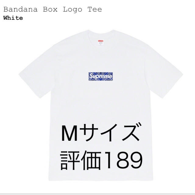 supreme Bandana box  logo tee white MTシャツ/カットソー(半袖/袖なし)