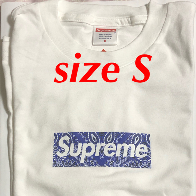 サイズM Supreme Bandana Box Logo Tee 白