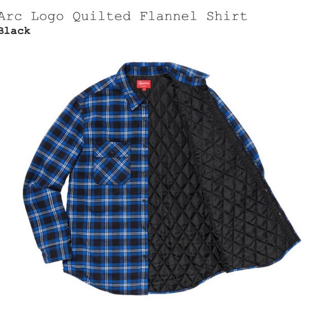 Supreme Arc Logo Quilted Flannel Shirt 1