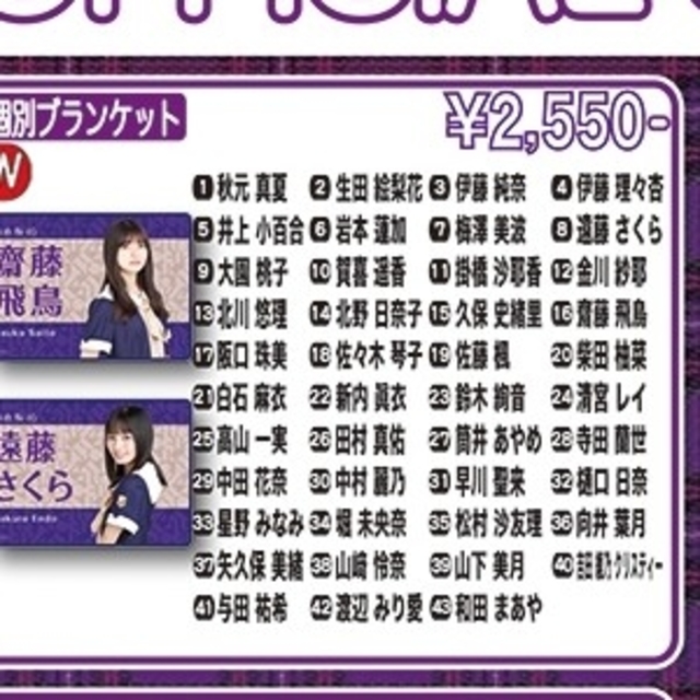 乃木坂46(ノギザカフォーティーシックス)のブランケット詰め合わせ その他のその他(その他)の商品写真