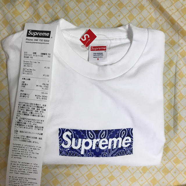 トップスsupreme box logo bandana tee S 白