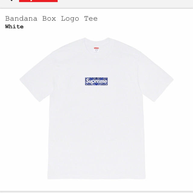 【着後レビューで 送料無料】 サイズM Tee Logo Box Bandana Supreme Tシャツ/カットソー(半袖/袖なし)