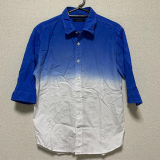 レイジブルー(RAGEBLUE)のRAGEBLUE グラデーションシャツ5分袖 ブルー/ホワイト Mサイズ(シャツ)