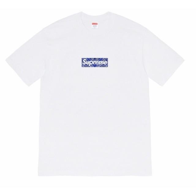 トップス新品 M supreme Bandana  Boxlogo Tee 白