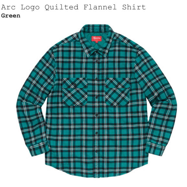 supreme Arc Logo Quilted Flannel Shirt S