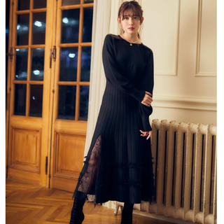 her lip to Lace Trimmed Knit Long Dressの通販 by sora's shop｜ラクマ