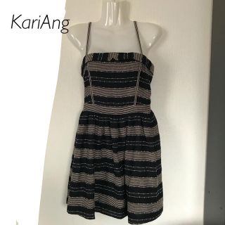 カリアング(kariang)の【最終値下げ】KariAng 裏地付き秋冬ツイードストラップワンピース(ひざ丈ワンピース)