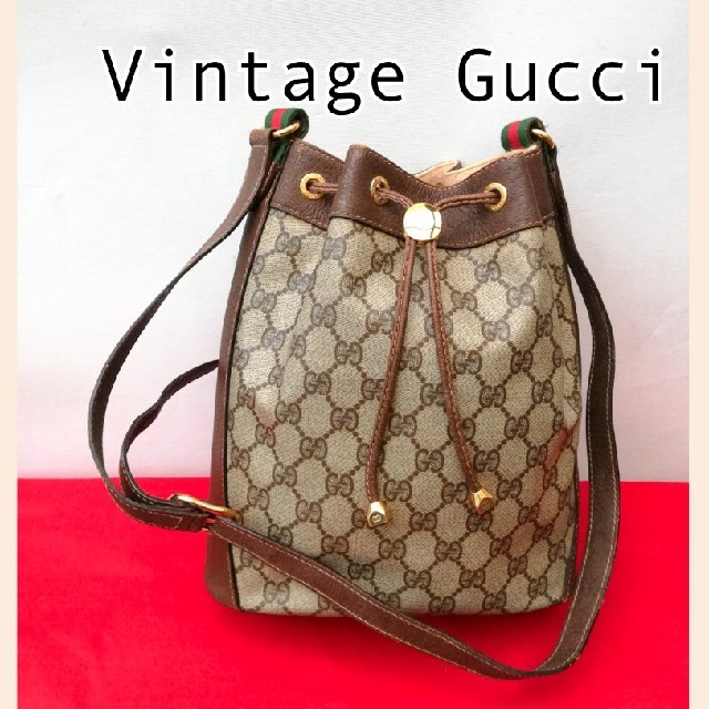 パワーバランス 時計 偽物わからない - Gucci - 美品 オールドグッチ シェリーライン 巾着型ビンテージショルダーバッグ 正規品の通販 by vintage  shop