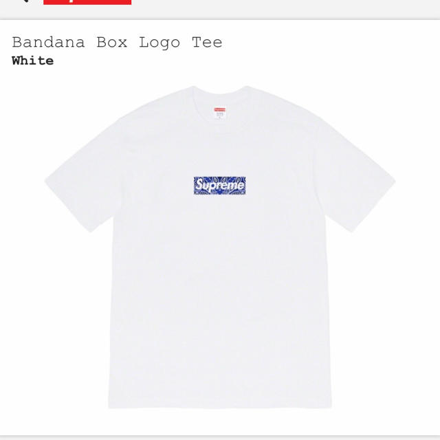 サイズM Supreme Bandana Box Logo Tee 白