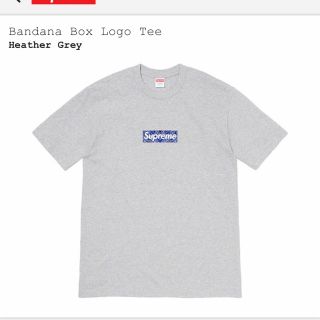 シュプリーム(Supreme)のSupreme Bandana Box Logo Tee グレーL(Tシャツ/カットソー(半袖/袖なし))