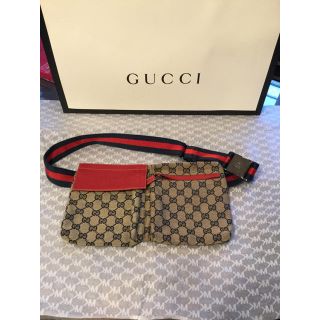 グッチ(Gucci)のGUCCI ウエストバッグ　希少赤　美品(ボディバッグ/ウエストポーチ)