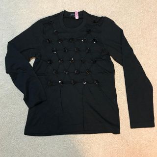 コムデギャルソン(COMME des GARCONS)のコムデギャルソン  ビジュー付きニット  s 黒(ニット/セーター)