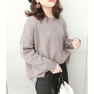 アズールバイマウジー(AZUL by moussy)のAZUL ENCANTO Vネックドロップショルダーニットプルオーバー(ニット/セーター)