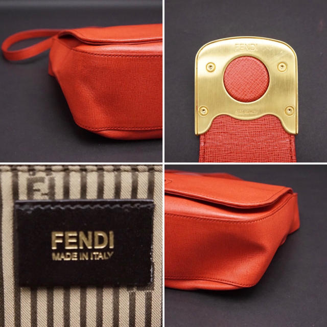 フェンディ  FENDI レザー スゥエード 赤 レッド ショルダーバック