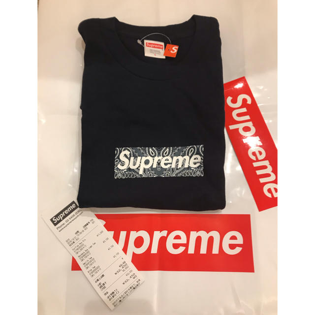 L supreme Bandana Box Logo Tee navyTシャツ/カットソー(半袖/袖なし)