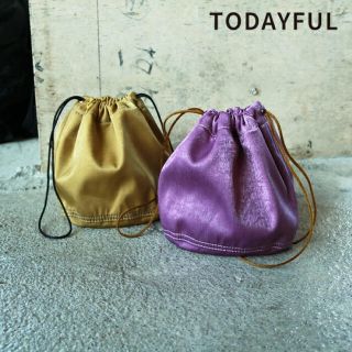 トゥデイフル(TODAYFUL)のTODAYFUL トゥデイフル サテンミニパース  巾着 バッグ(その他)