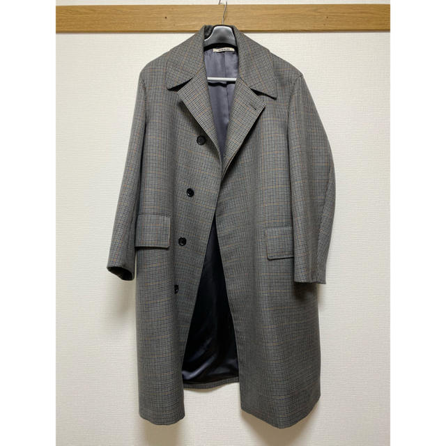 AURALEE double face check long coat