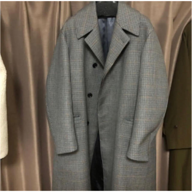 AURALEE double face check long coat