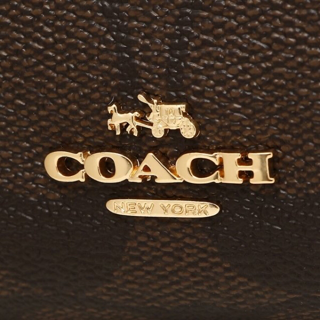 最終値下げ COACH二つ折り財布 ブラウン×トゥールレッド赤