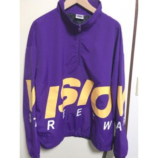 ヴィジョン ストリート ウェア(VISION STREET WEAR)のvision street ナイロンハーフジップパーカー　パープル(パーカー)