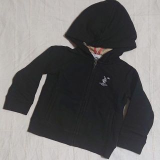 バーバリー(BURBERRY)の2Y（92）　BURBERRY CHILDREN　ナイトワッペン付　黒パーカー(ジャケット/上着)