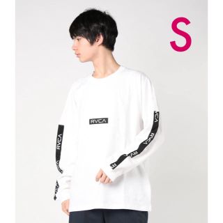 ルーカ(RVCA)の【限定店舗発売】RVCA 黒ラインテープロンT ホワイト S(Tシャツ/カットソー(七分/長袖))