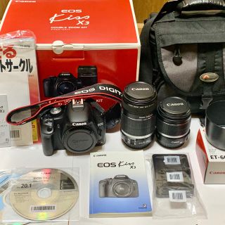 キヤノン(Canon)のCanon キャノン EOS kiss X3 ダブルズームキット 中古(デジタル一眼)