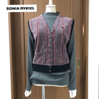 ソニアリキエル(SONIA RYKIEL)のソニアリキエル ◆ フランス製 チェック ベスト  (ベスト/ジレ)