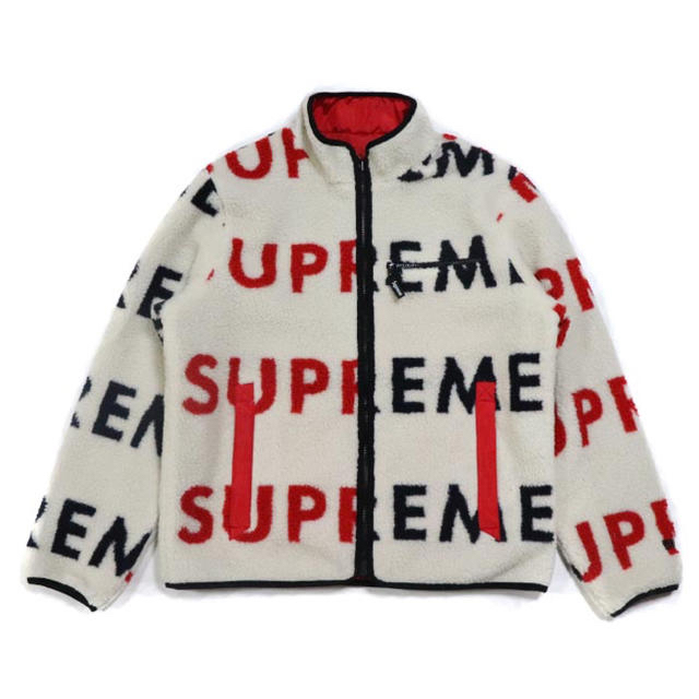 Supreme Reversible Logo Fleece Jacket L