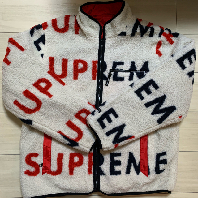 Supreme Reversible Logo Fleece Jacket L