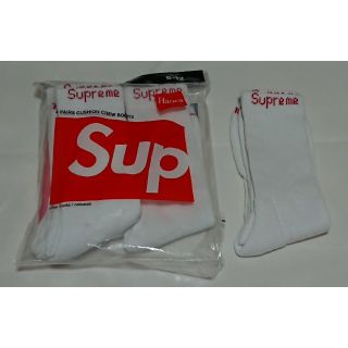 シュプリーム(Supreme)のsupreme hanes crew socks white 白  新品(ソックス)