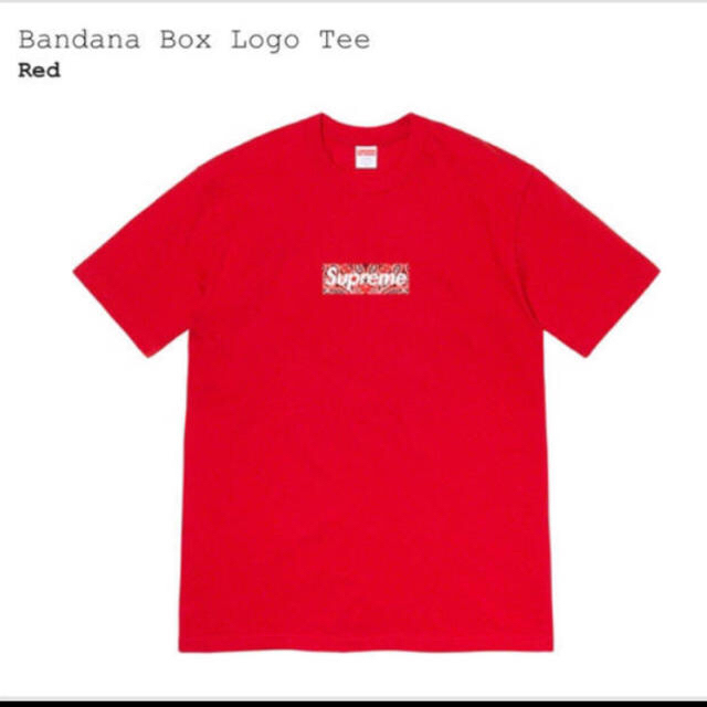 supreme bandana box logo  Tシャツ 赤
