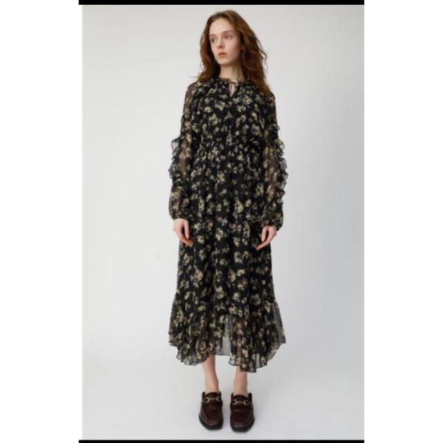 moussy(マウジー)のmoussy ワンピース MOUSSY♡ DENSE FLOWER DRESS レディースのワンピース(ロングワンピース/マキシワンピース)の商品写真