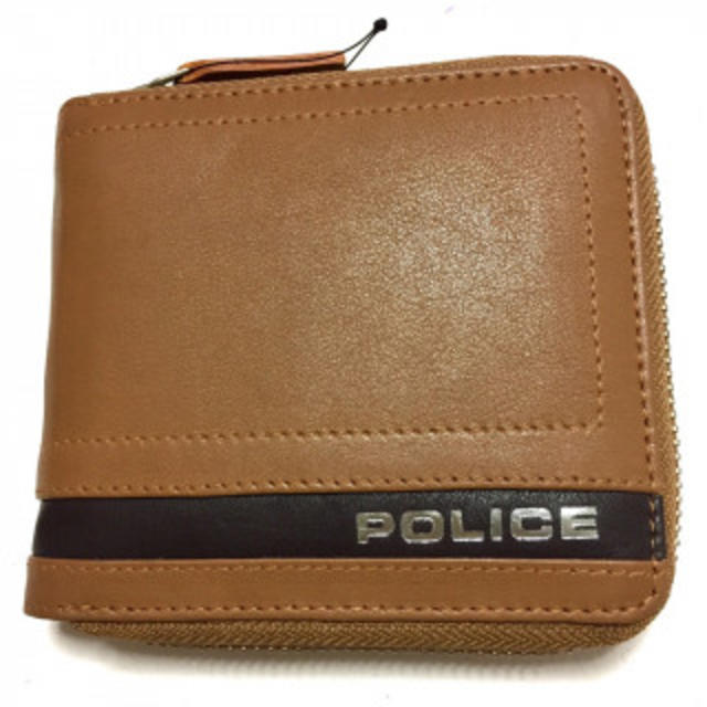 omega 3 / POLICE - 新品 本革 ポリス 折財布 ブラウン ラウンドファスナーの通販 by B   store