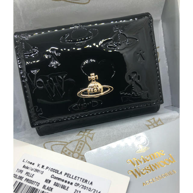 エルメス ブレスレット スーパーコピー時計 / Vivienne Westwood - Vivienne Westwood エナメル　三つ折り　財布　黒　新品未使用の通販 by ぷーちゃん's shop