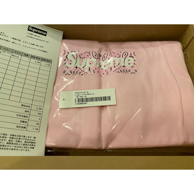 Supreme Bandana Box Logo Tee Pink Medium新品未使用付属品