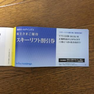 セイブヒャッカテン(西武百貨店)の西武HD 株主優待 スキーリフト割引券(スキー場)