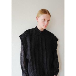 ビューティアンドユースユナイテッドアローズ(BEAUTY&YOUTH UNITED ARROWS)のCLANE ケーブル ニット ベスト ブラック 2019 A/W 新品 未使用(ベスト/ジレ)